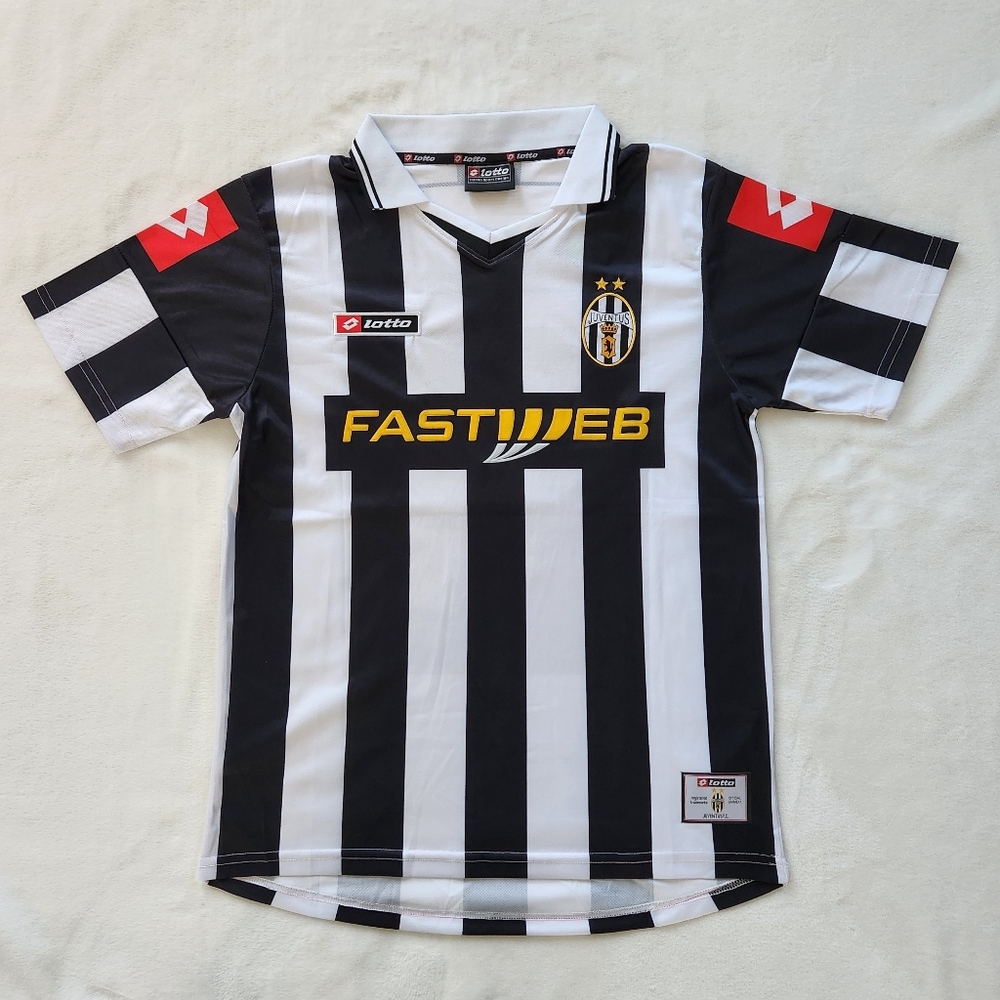 Juventus FC Home Soccer Retro Jersey Del Piero #10 Lotto Fastweb Men's
